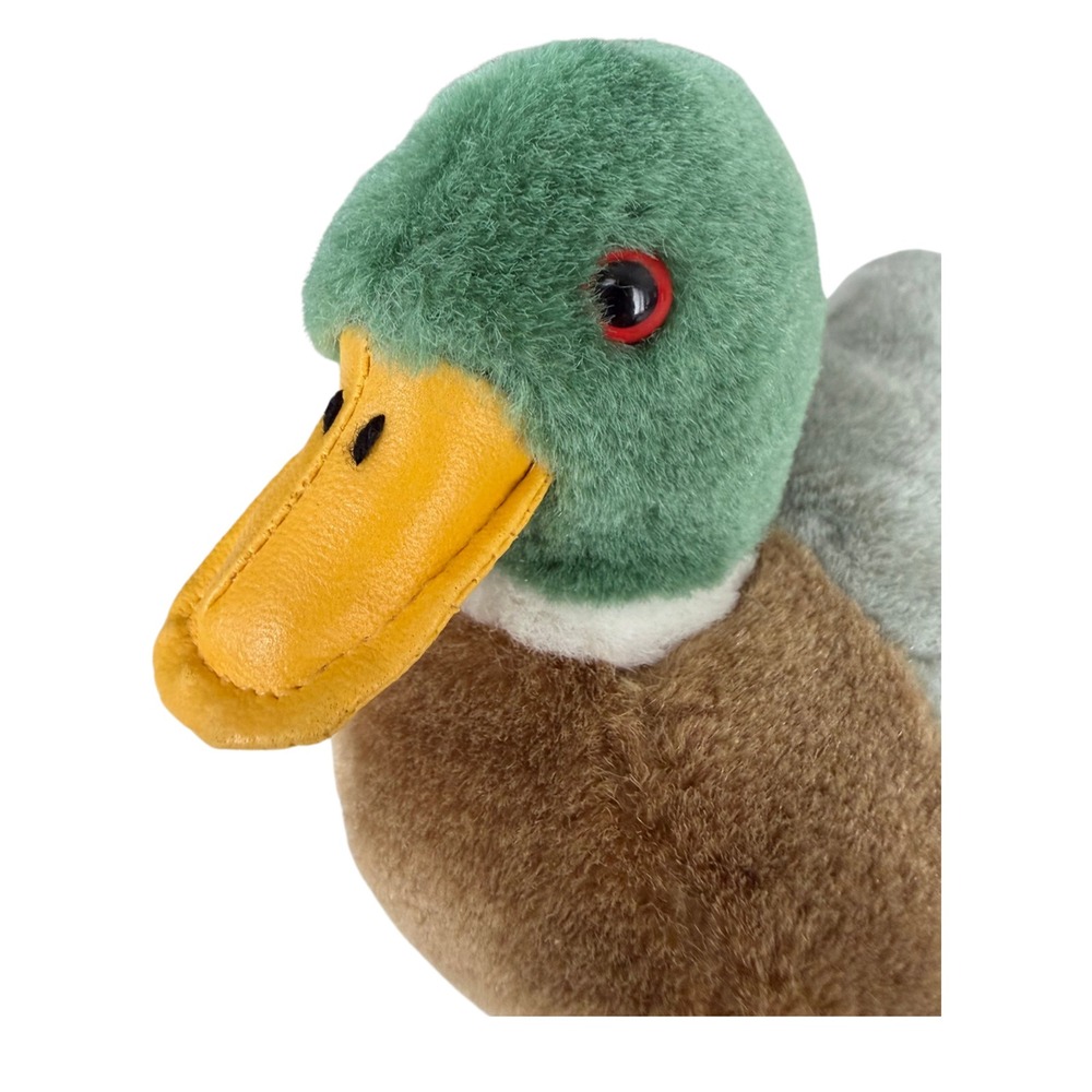 Quacking Mallard Duck Plush Stuffed Squeeze Animal Bird Green Brown Hunting - Picture 4 of 7